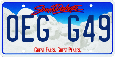SD license plate 0EGG49