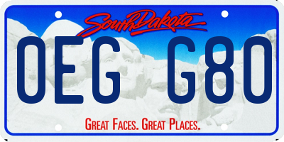 SD license plate 0EGG80
