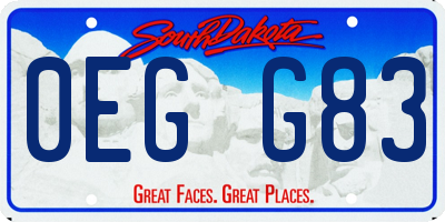 SD license plate 0EGG83
