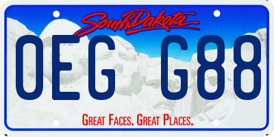 SD license plate 0EGG88