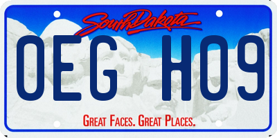 SD license plate 0EGH09