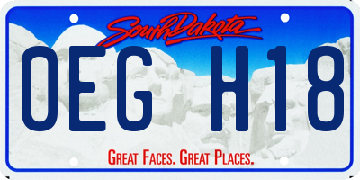 SD license plate 0EGH18