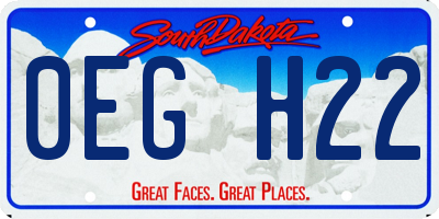 SD license plate 0EGH22