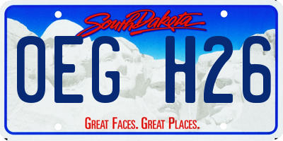 SD license plate 0EGH26