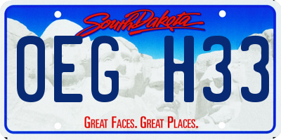 SD license plate 0EGH33