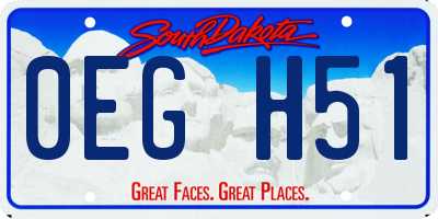 SD license plate 0EGH51