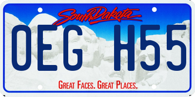 SD license plate 0EGH55