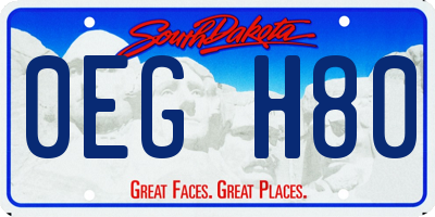 SD license plate 0EGH80