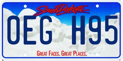 SD license plate 0EGH95