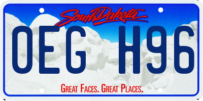 SD license plate 0EGH96