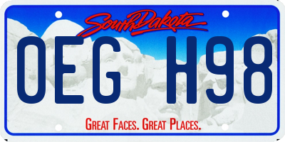 SD license plate 0EGH98
