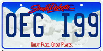 SD license plate 0EGI99