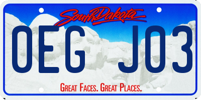SD license plate 0EGJ03