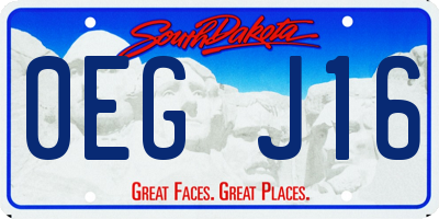 SD license plate 0EGJ16