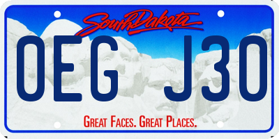 SD license plate 0EGJ30
