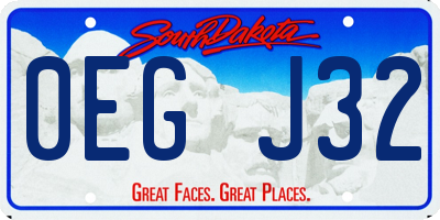 SD license plate 0EGJ32