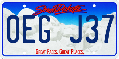 SD license plate 0EGJ37