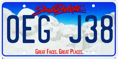 SD license plate 0EGJ38