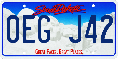 SD license plate 0EGJ42