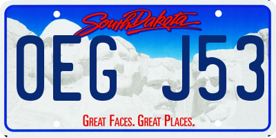 SD license plate 0EGJ53