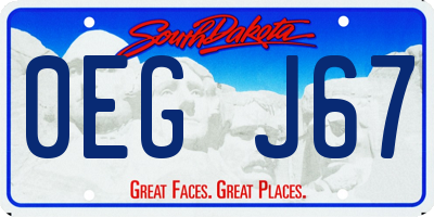 SD license plate 0EGJ67