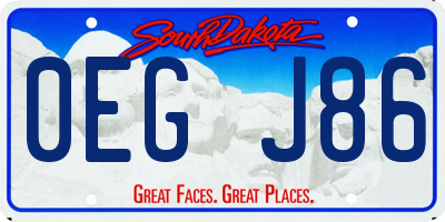 SD license plate 0EGJ86