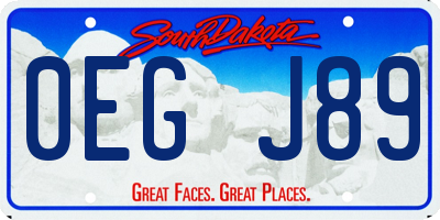 SD license plate 0EGJ89