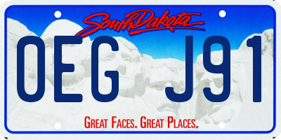 SD license plate 0EGJ91