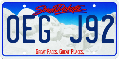 SD license plate 0EGJ92