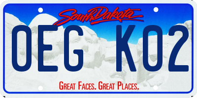 SD license plate 0EGK02