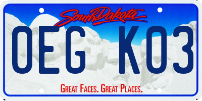 SD license plate 0EGK03