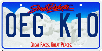 SD license plate 0EGK10