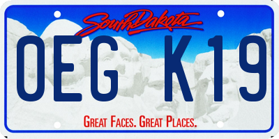 SD license plate 0EGK19