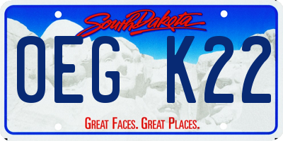 SD license plate 0EGK22