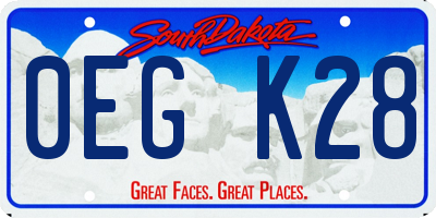 SD license plate 0EGK28