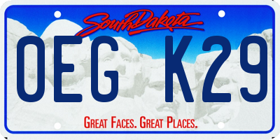 SD license plate 0EGK29