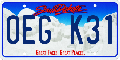 SD license plate 0EGK31