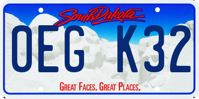SD license plate 0EGK32