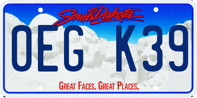 SD license plate 0EGK39