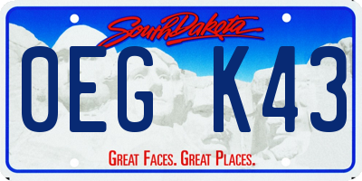 SD license plate 0EGK43
