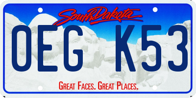 SD license plate 0EGK53