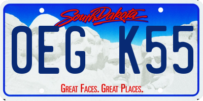 SD license plate 0EGK55