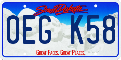 SD license plate 0EGK58