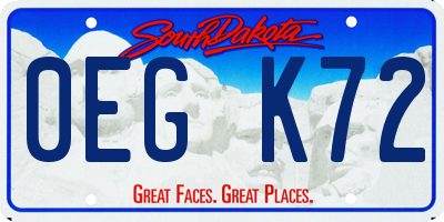 SD license plate 0EGK72