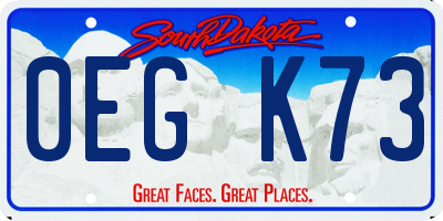 SD license plate 0EGK73