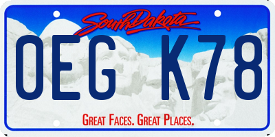 SD license plate 0EGK78