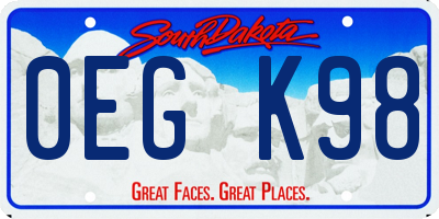 SD license plate 0EGK98