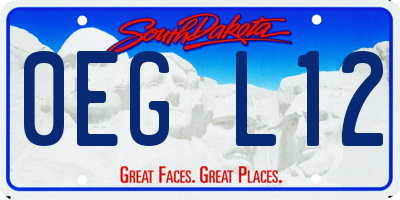 SD license plate 0EGL12