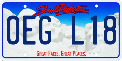 SD license plate 0EGL18