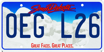 SD license plate 0EGL26